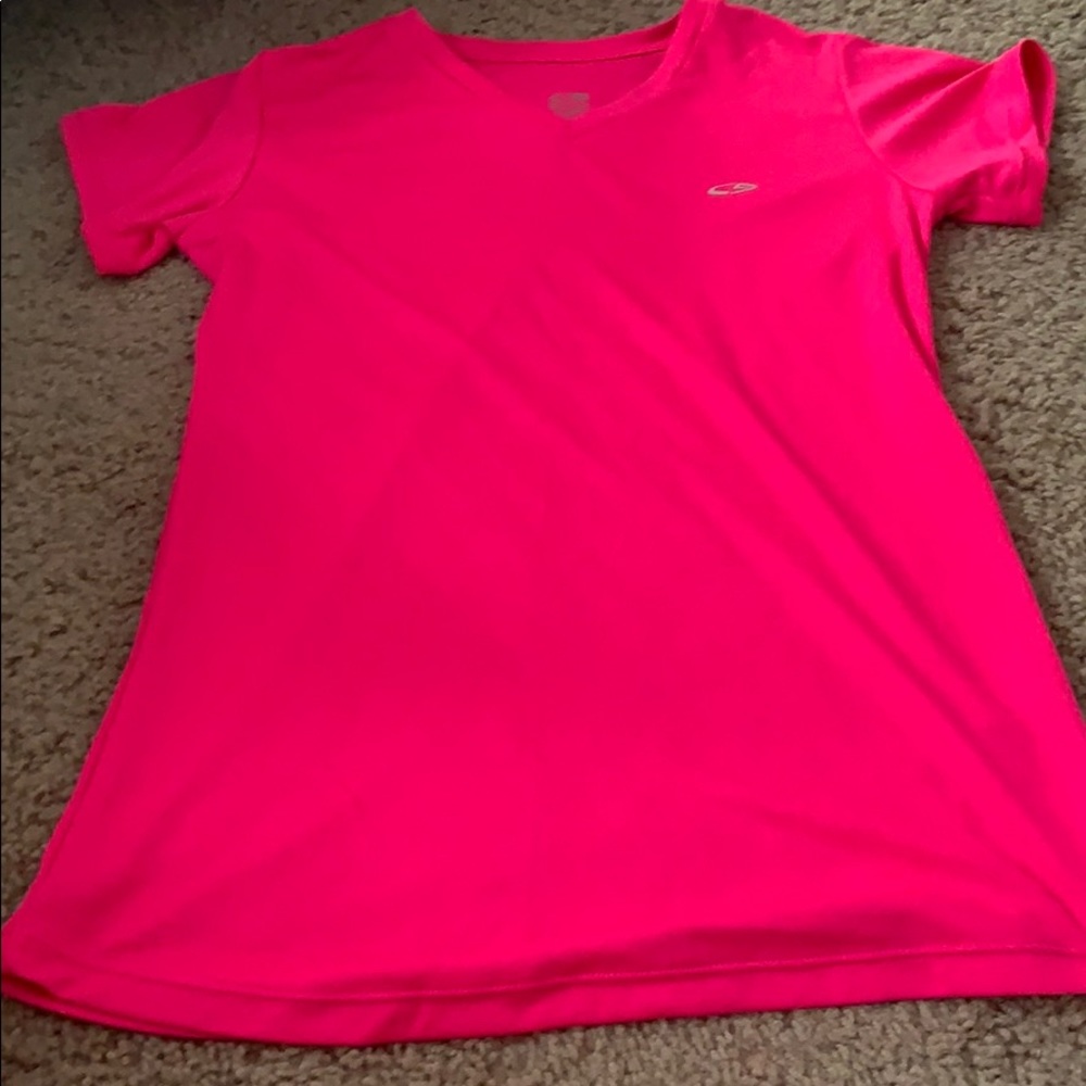 Champion girls XL hot pink v neck shirt